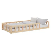 Montessori-Bett für kleine Erkunder - Vollholz-Bodenbett 90x200 für erholsame Zeiten - Farbe: Natur