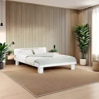 Balkenbett Vollholz - Doppelbett in Weiß - 180x200