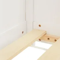 Hausbett 90x200 mit Rausfallschutz - Kinder Einzelbett aus Holz im Montessori-Style - Farbe: Weiß
