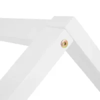 Hausbett 90x200 mit Rausfallschutz - Kinder Einzelbett aus Holz im Montessori-Style - Farbe: Weiß