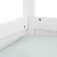 Hausbett 90x200 mit Rausfallschutz - Kinder Einzelbett aus Holz im Montessori-Style - Farbe: Weiß