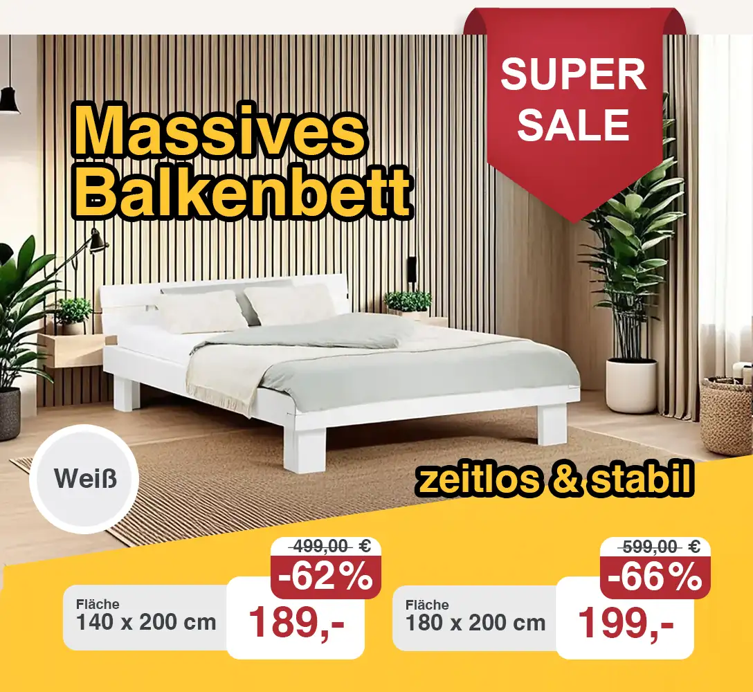 Einrichtungszeit-Massives-Balkenbett-Moebel-Super-Sale-weiss