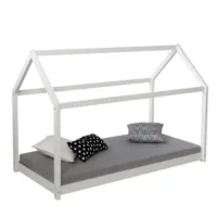 Hausbett 80x160 - Kinder- und Juniorbett - Farbe: Weiß