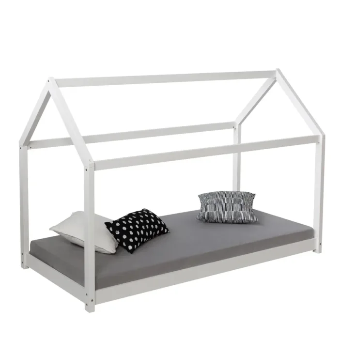 Hausbett 80x160 - Kinder- und Juniorbett - Farbe: Weiß