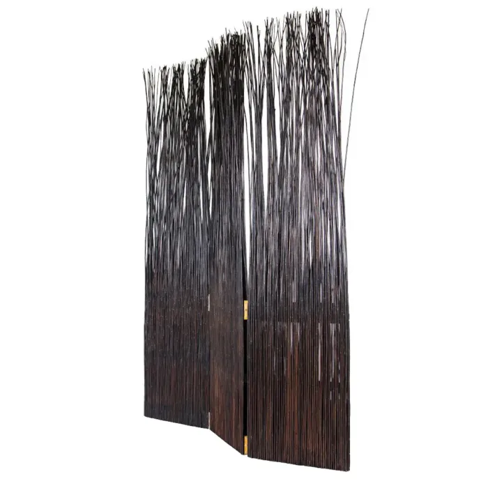 Raumteiler Naturprodukt 120 x 170 cm - Paravent 3 teilig aus Weide Holz Geflecht - Farbe: Natur Braun