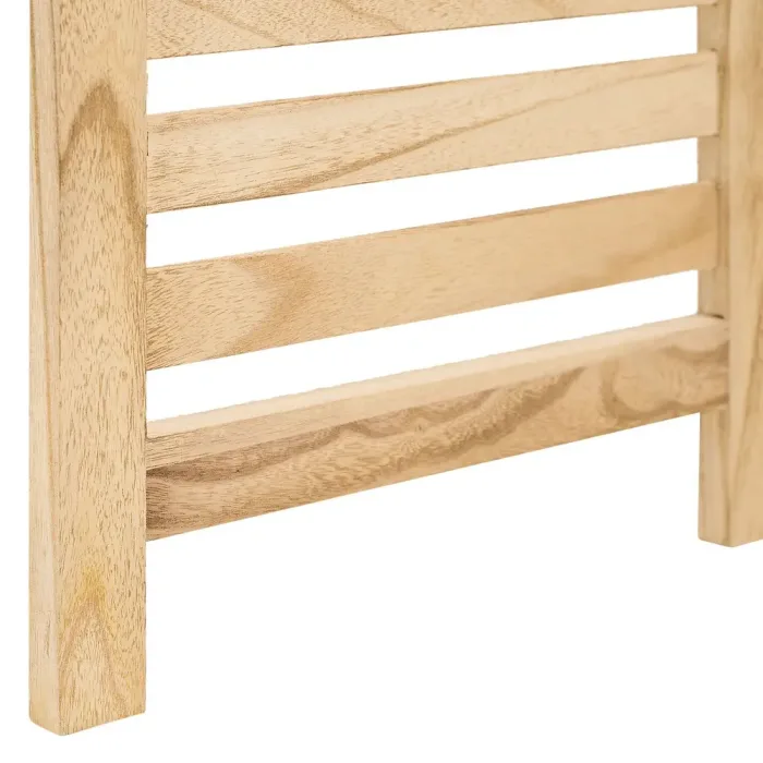 Raumteiler aus Massivholz 120x170 cm - Durchsichtiger Paravent 3 teilig mit offenen Holzstreben - Farbe: Natur