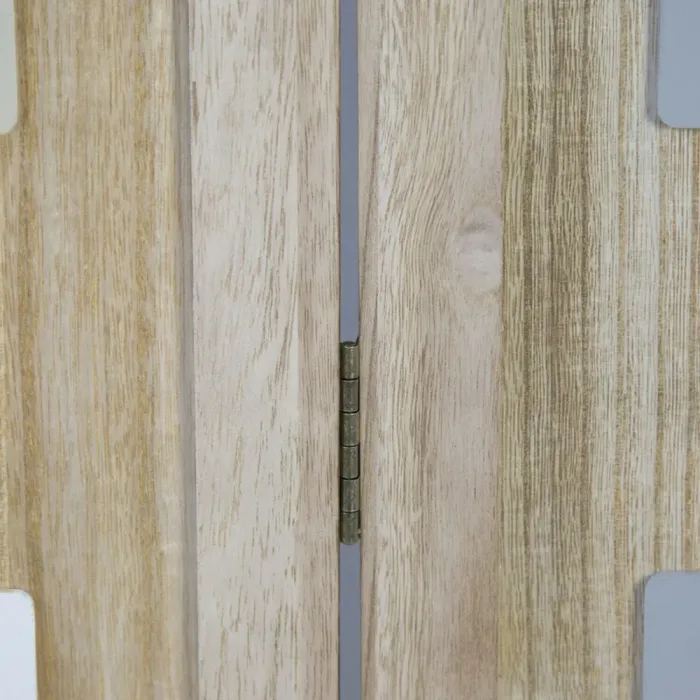 Raumteiler mit mehrfarbigen maritimen Motiven 120x170 cm - Holz Vintage Paravent 3 teilig - Farbe: Natur