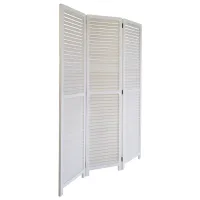 Geprüfte Retourware - Paravent Raumteiler 3-teilig, 120x170 cm - Holz komplett Holzlamellen - Farbe: Weiß