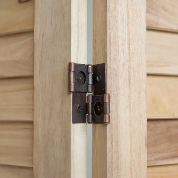 Raumteiler mit Farbnuancen 160x170 cm - Paravent 4 teilig mit diagonalen Holzlamellen - Farbe: Natur