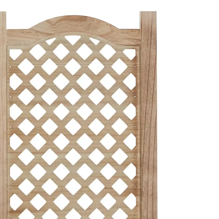 Raumteiler aus Holz 120x170 cm - Lichtdurchlässiger Paravent 3 teilig mit offenem Holzmuster - Farbe: Natur