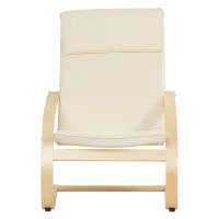 Geprüfte Retourware - Relaxstuhl – Schwingstuhl Natur mit Überhang Stoff in Creme Beige