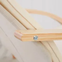 Geprüfte Retourware - Relaxstuhl – Schwingstuhl Natur mit Überhang Stoff in Creme Beige