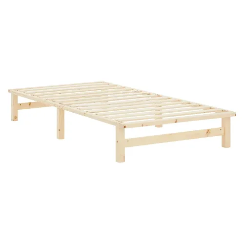 Massivholzbett 100x200 - Palettenbett ohne Kopfteil - Farbe: Natur