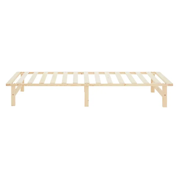 Massivholzbett 100x200 - Palettenbett ohne Kopfteil - Farbe: Natur