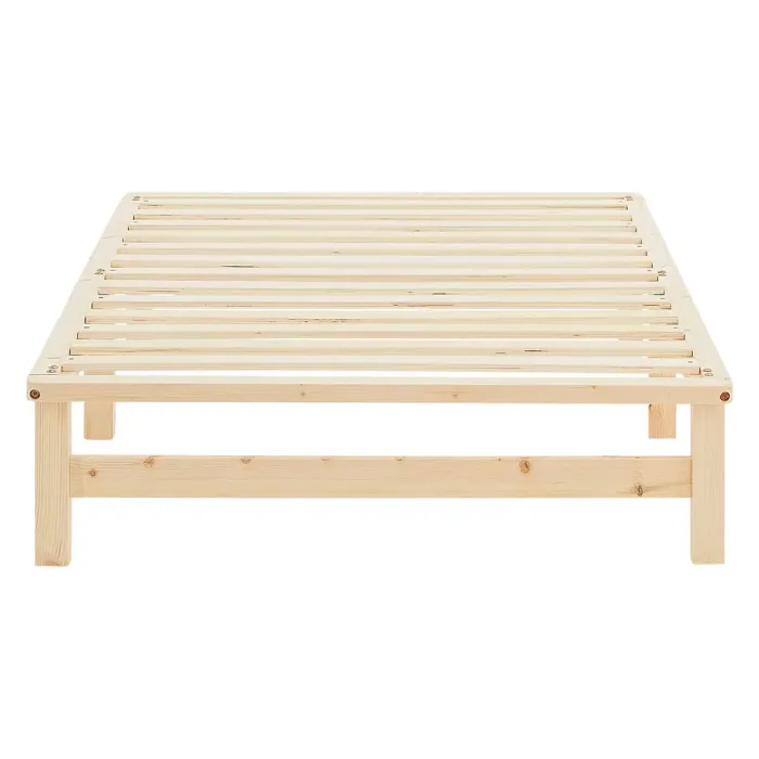 Massivholzbett 100x200 - Palettenbett ohne Kopfteil - Farbe: Natur