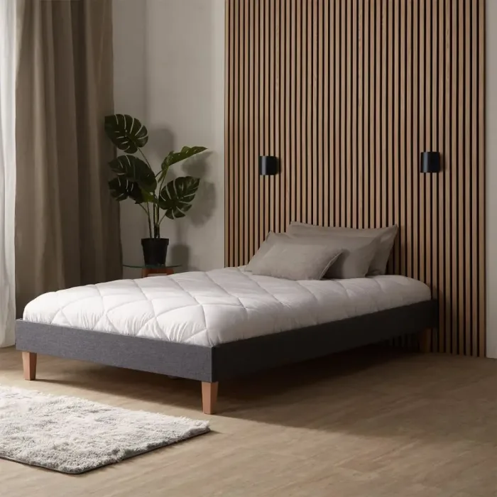 Polsterbett 120x200 - Futonbett ohne Kopfteil - Farbe: Grau