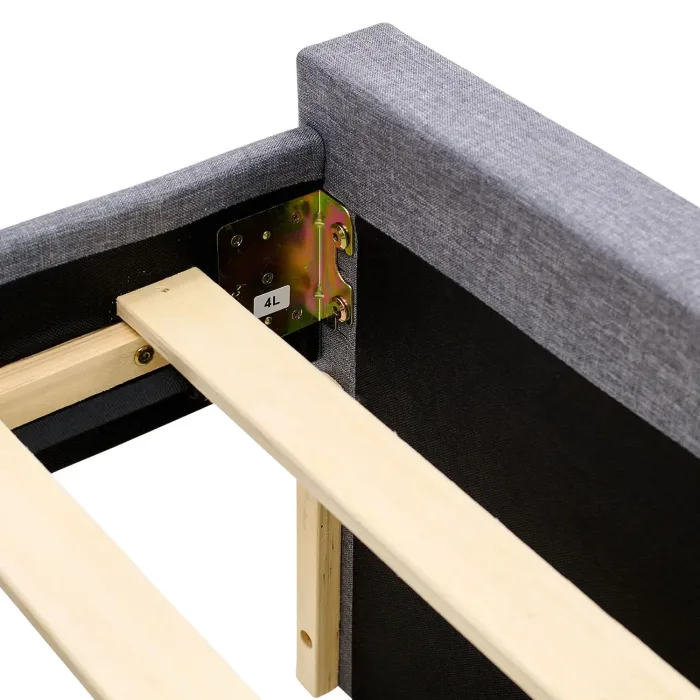 Polsterbett 120x200 - Futonbett mit zwei Bettkästen - Farbe: Grau