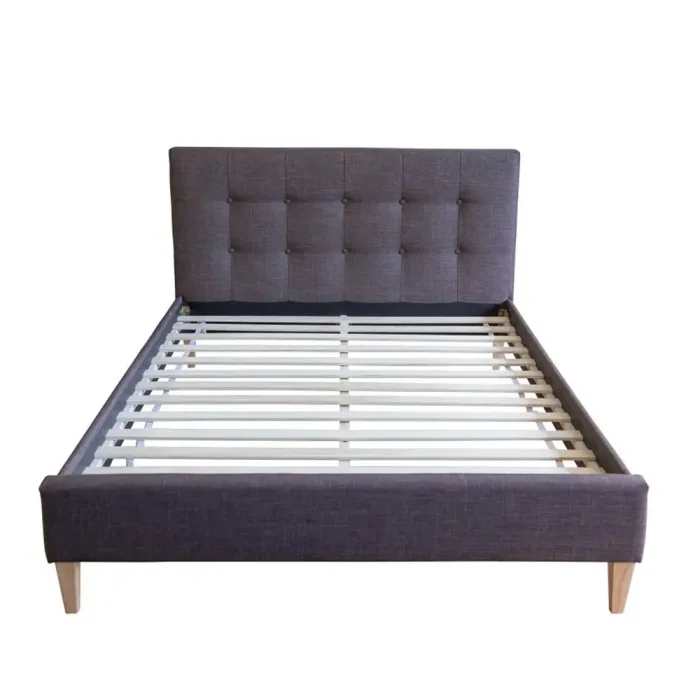 Polsterbett 160x200 - Doppelbett mit hohem Kopfrahmen - Farbe: Braun