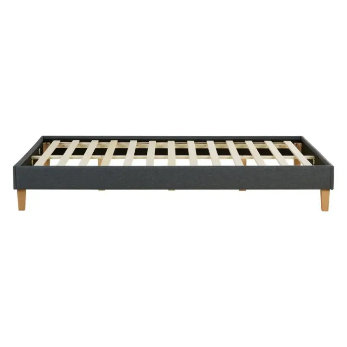 Polsterbett 180x200 - Doppelbett ohne Kopfteil - Farbe: Grau