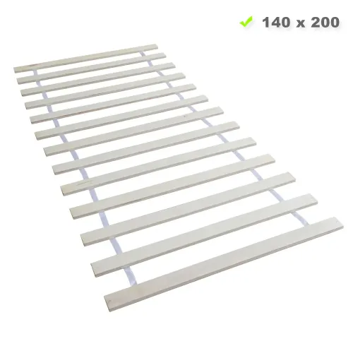 Komfortables Rolllattenrost 140x200 aus stabilem Kiefernholz - Massivholz in Natur