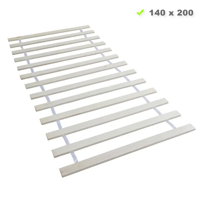Komfortables Rolllattenrost 140x200 aus stabilem Kiefernholz - Massivholz in Natur