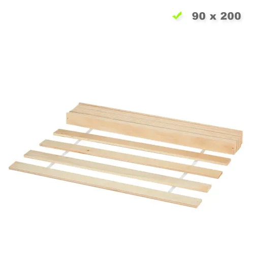 Massivholz Rolllattenrost 90x200 cm - Stabile Unterstützung durch Lattenrost in Natur aus Kiefernholz