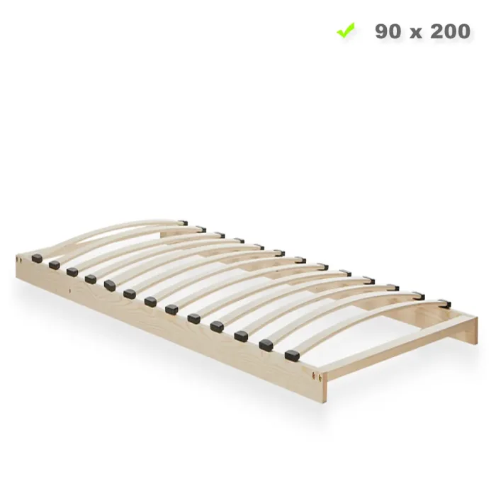 Hochwertiger Lattenrost 90x200 - Massivholz Federleistenrahmen mit 13 Latten in Natur