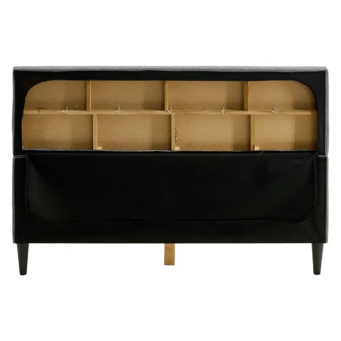 Klassisches Polsterbett 120x200 - Doppelbett mit einem hohem Kopfteil - Farbe: Grau