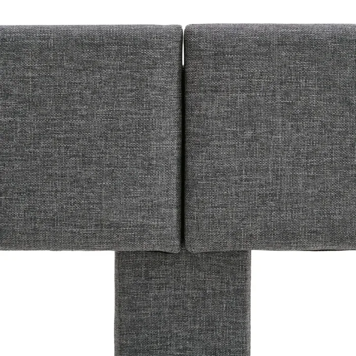 Klassisches Polsterbett 120x200 - Doppelbett mit einem hohem Kopfteil - Farbe: Grau