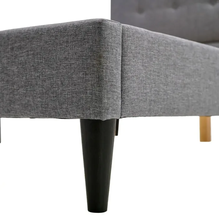 Klassisches Polsterbett 120x200 - Doppelbett mit einem hohem Kopfteil - Farbe: Grau