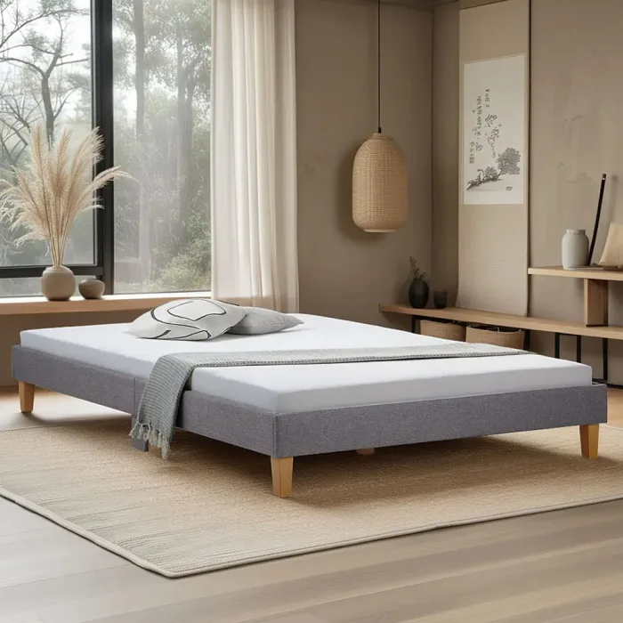 Polsterbett 120x200 - Futonbett ohne Kopfteil - Farbe: Grau
