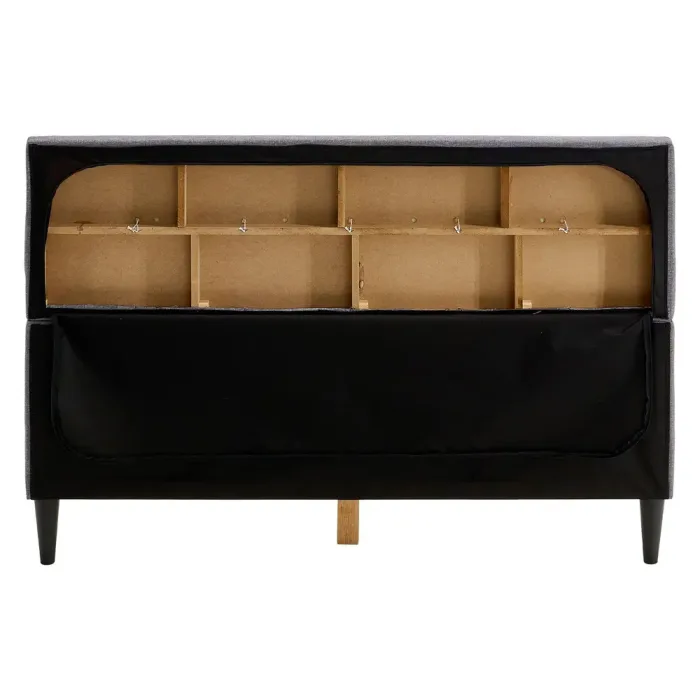 Polsterbett 140x200 - Doppelbett mit hohem Kopfteil - Farbe: Grau