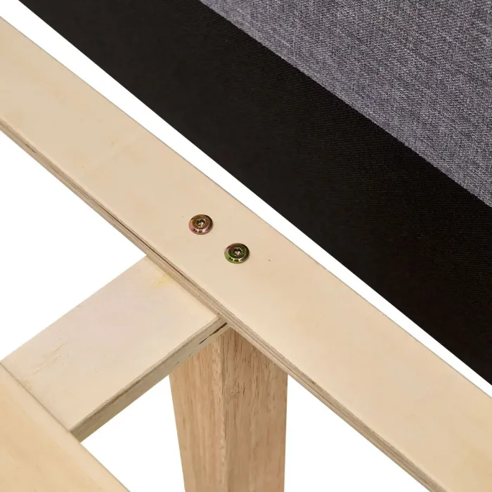 Polsterbett 140x200 - Doppelbett mit hohem Kopfteil - Farbe: Grau