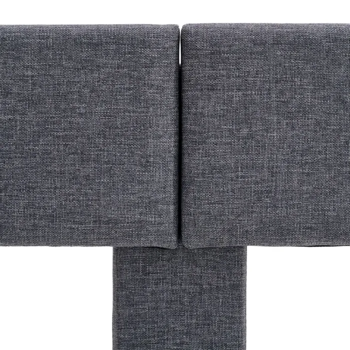 Polsterbett 140x200 - Doppelbett mit hohem Kopfteil - Farbe: Grau