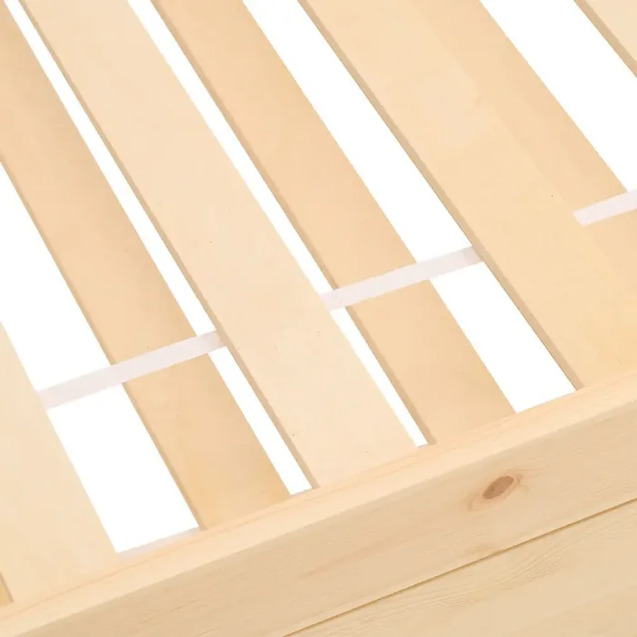 Ausziehbett aus Holz 90x200 – Bett mit zweiter Liegefläche 90x200 – Farbe: Natur