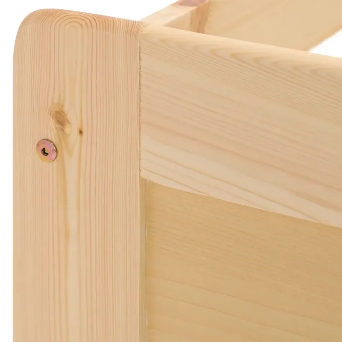 Ausziehbett aus Holz 90x200 – Bett mit zweiter Liegefläche 90x200 – Farbe: Natur