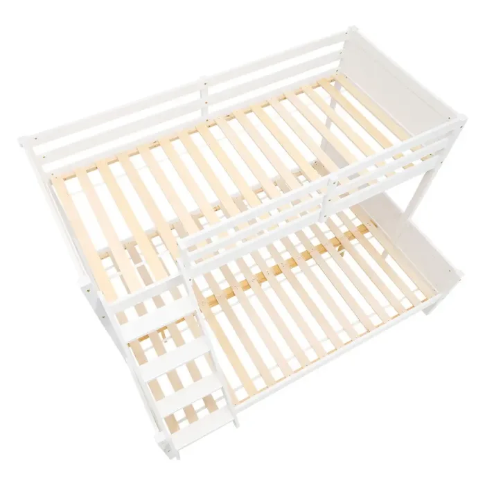 Doppelstockbett 90x200 und 140x200 - Vollholz Etagenbett für Kinder - Farbe: Weiß