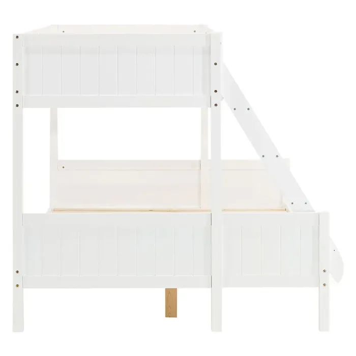 Doppelstockbett 90x200 und 140x200 - Vollholz Etagenbett für Kinder - Farbe: Weiß