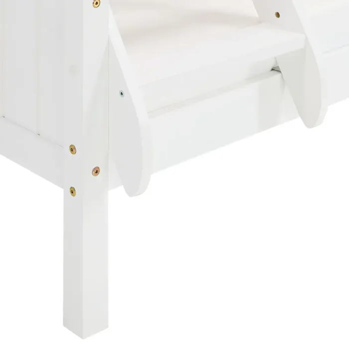 Doppelstockbett 90x200 und 140x200 - Vollholz Etagenbett für Kinder - Farbe: Weiß